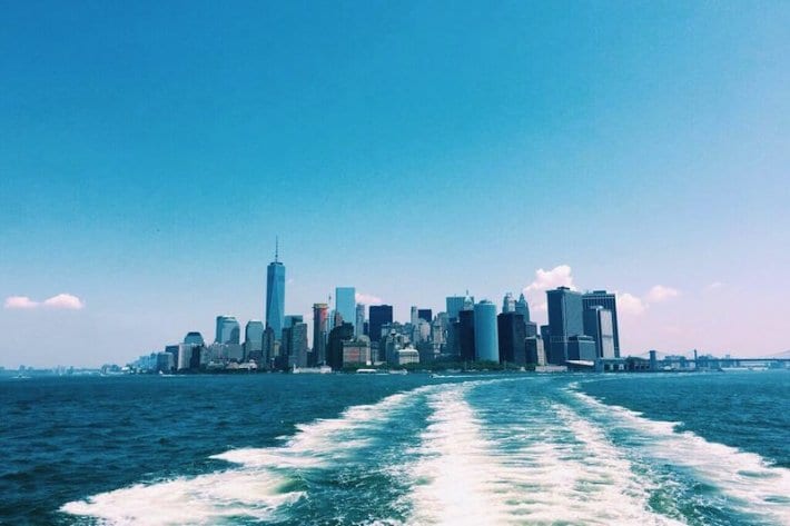 views of new york from the Staten Island Ferry,