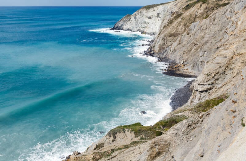 rugged coastline and cliffs in barrika - Basque Country