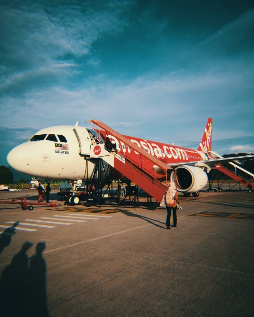 air asia plane on runway