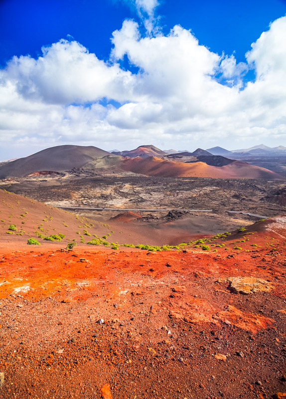 red dirt and peaks of the mountains of fire timanfaya canary islands