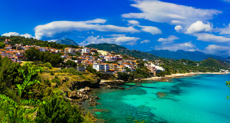 view of azure waters off the coast of palinuro