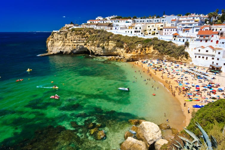 sweeping cove beach in portugal