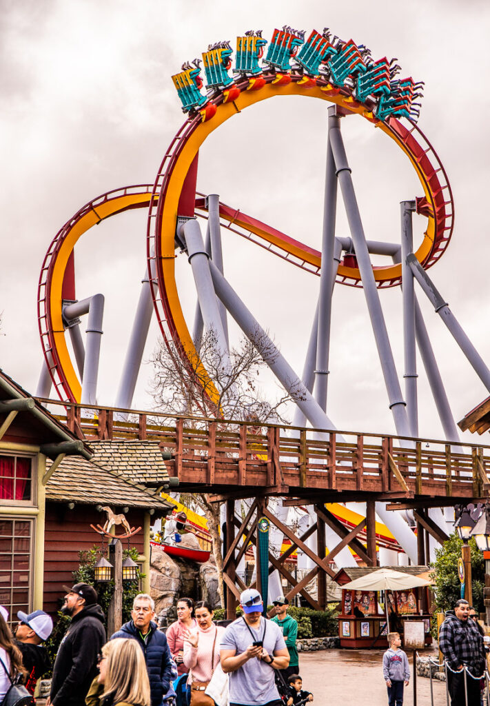 Rollercoaster going over a loop