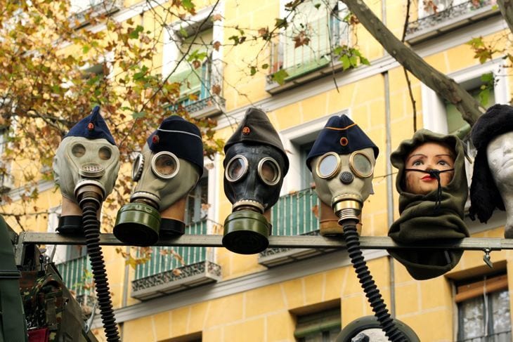 masks on display