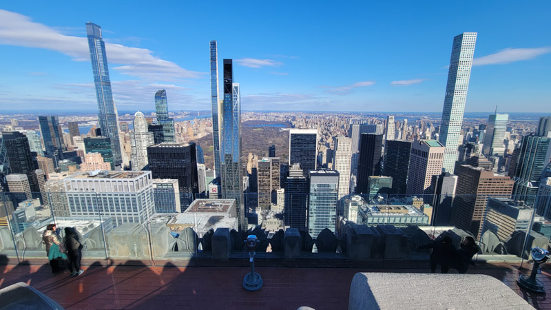 views of central park from top of the rock