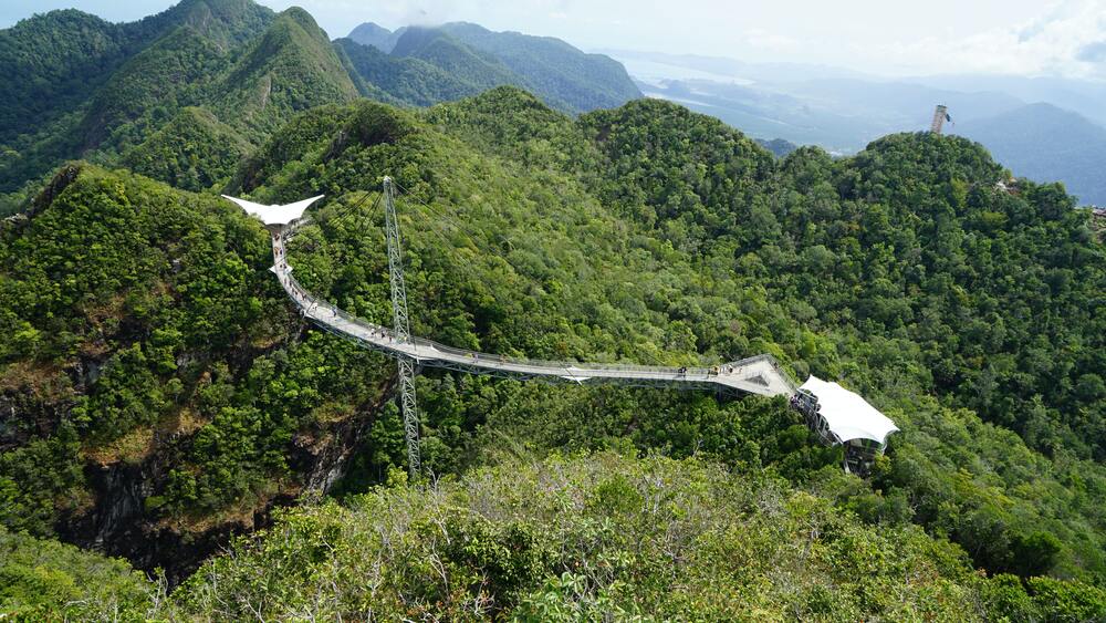 elevated walkway on top of moutnain