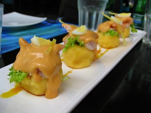 A plate of food on a table