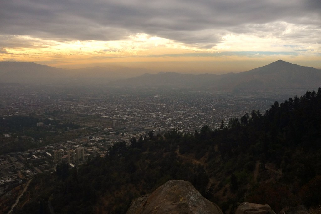 mountains around a city