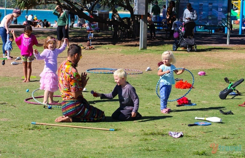 kids playing in a park