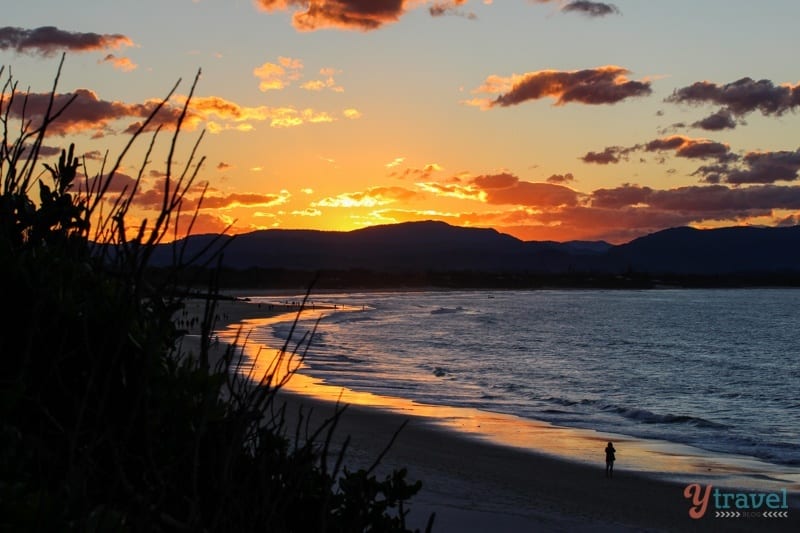 A sunset over a body of water