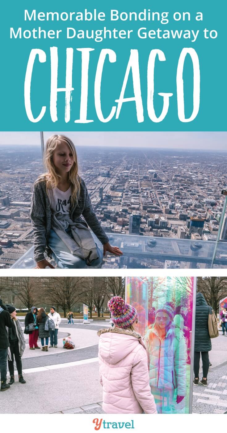 girl standing on a glass building