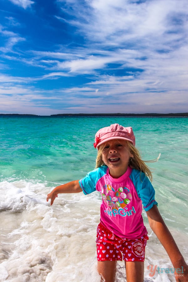 A girl in the ocean