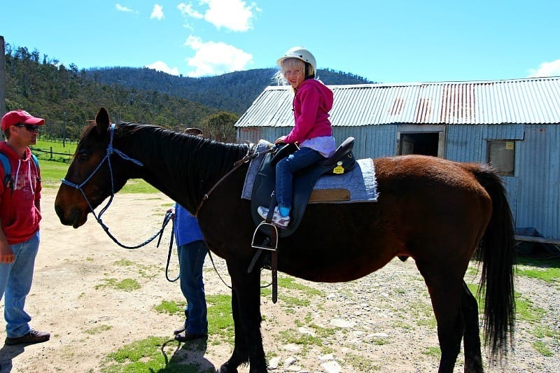 a girl riding a horse