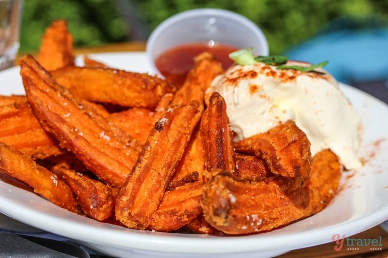 A plate of sweet potato fries