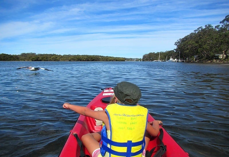 girl Kayaking in Jervis Bay, Australia