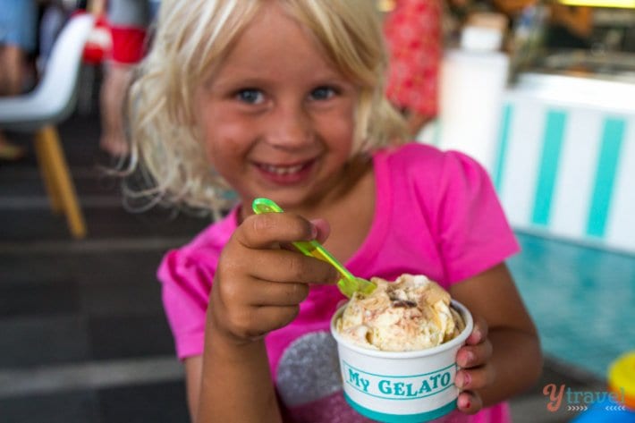 girl eating gelato