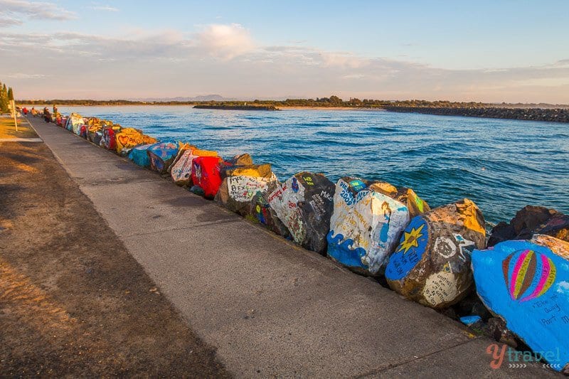 The colorful Breakwall, Port Macquarie, NSW, Australia