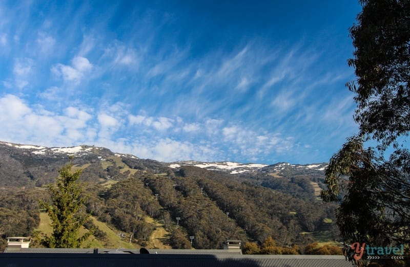 views of snow capped mountains in thredbo, Australia