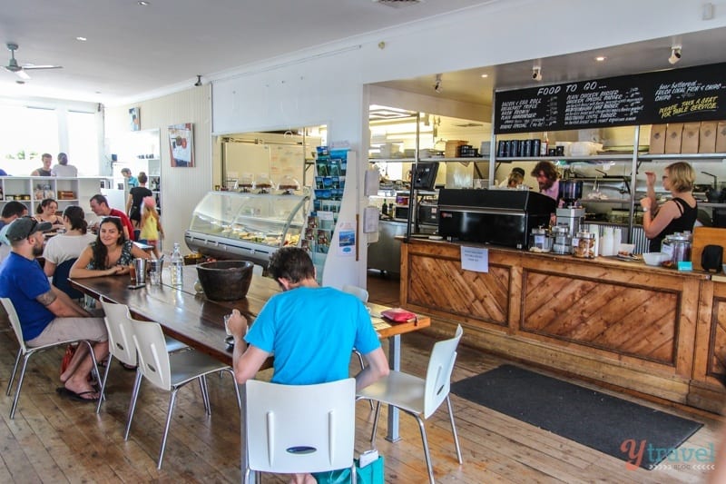 people sitting at tables at Hyams Beach Cafe