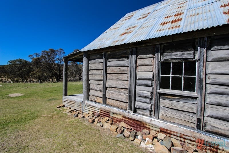 wooden shack with tin roofl Coolamine Homestead, Snowy Mountains, Australia