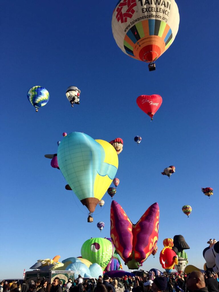 ballooons going up into the air