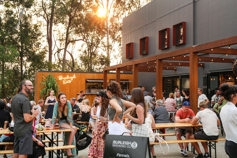 people sitting in beer garden