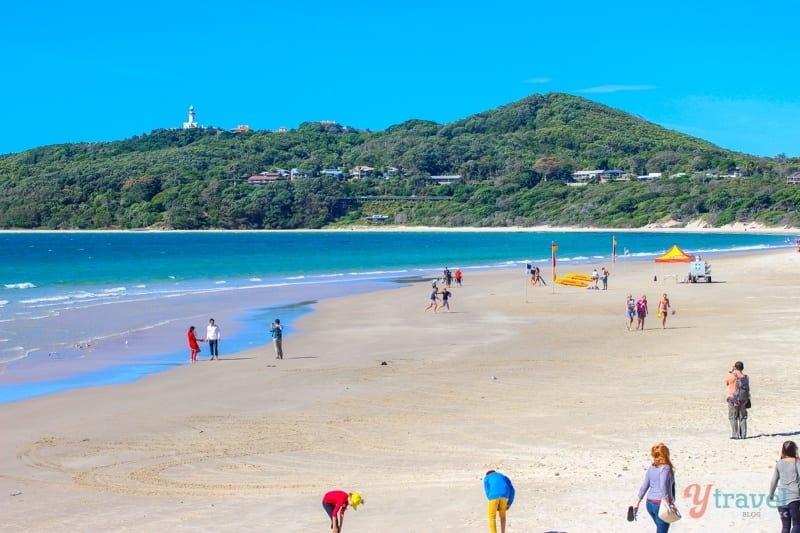 A group of people on a beach