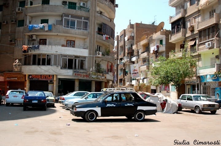 A car parked on a city street