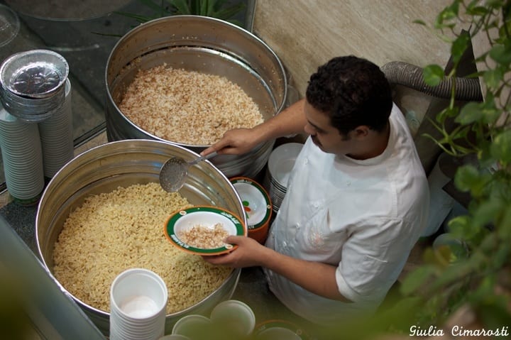 man cooking food