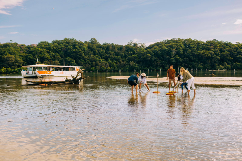 People enjoying a Catch A Crab tour along the Tweed River, West Tweed Heads.