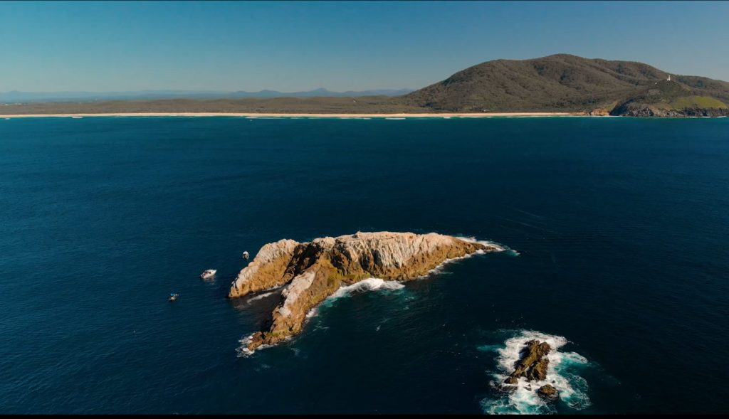 small rock island offshore