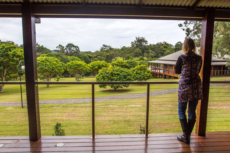 woman standing in a villa