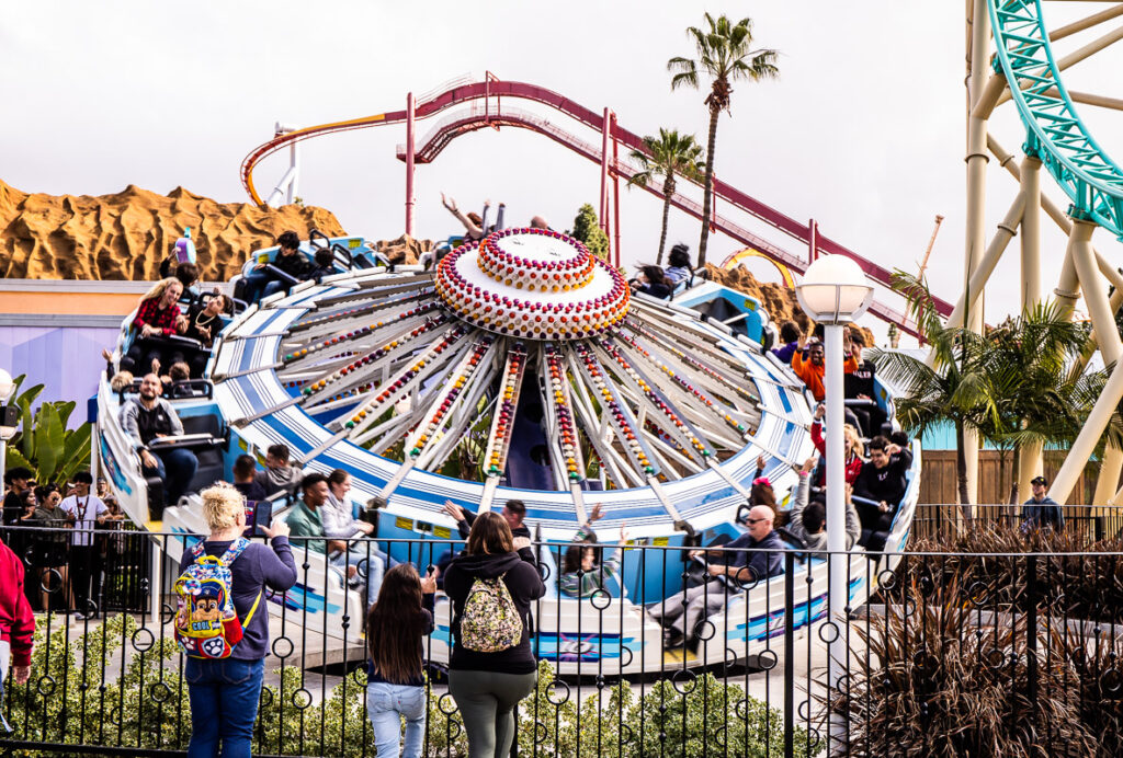 people on a spinning ride