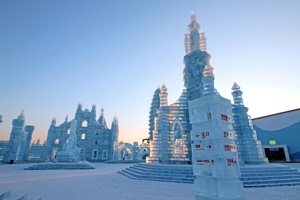 sculptures made of ice