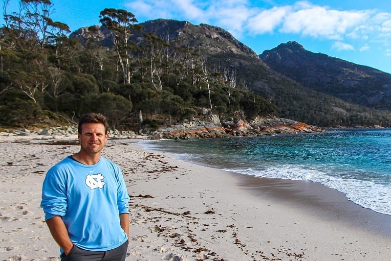 man standing on a beach