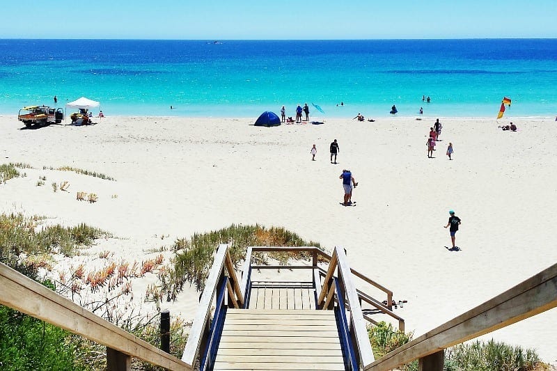 people on the sand at Smiths Beach, Margaret River