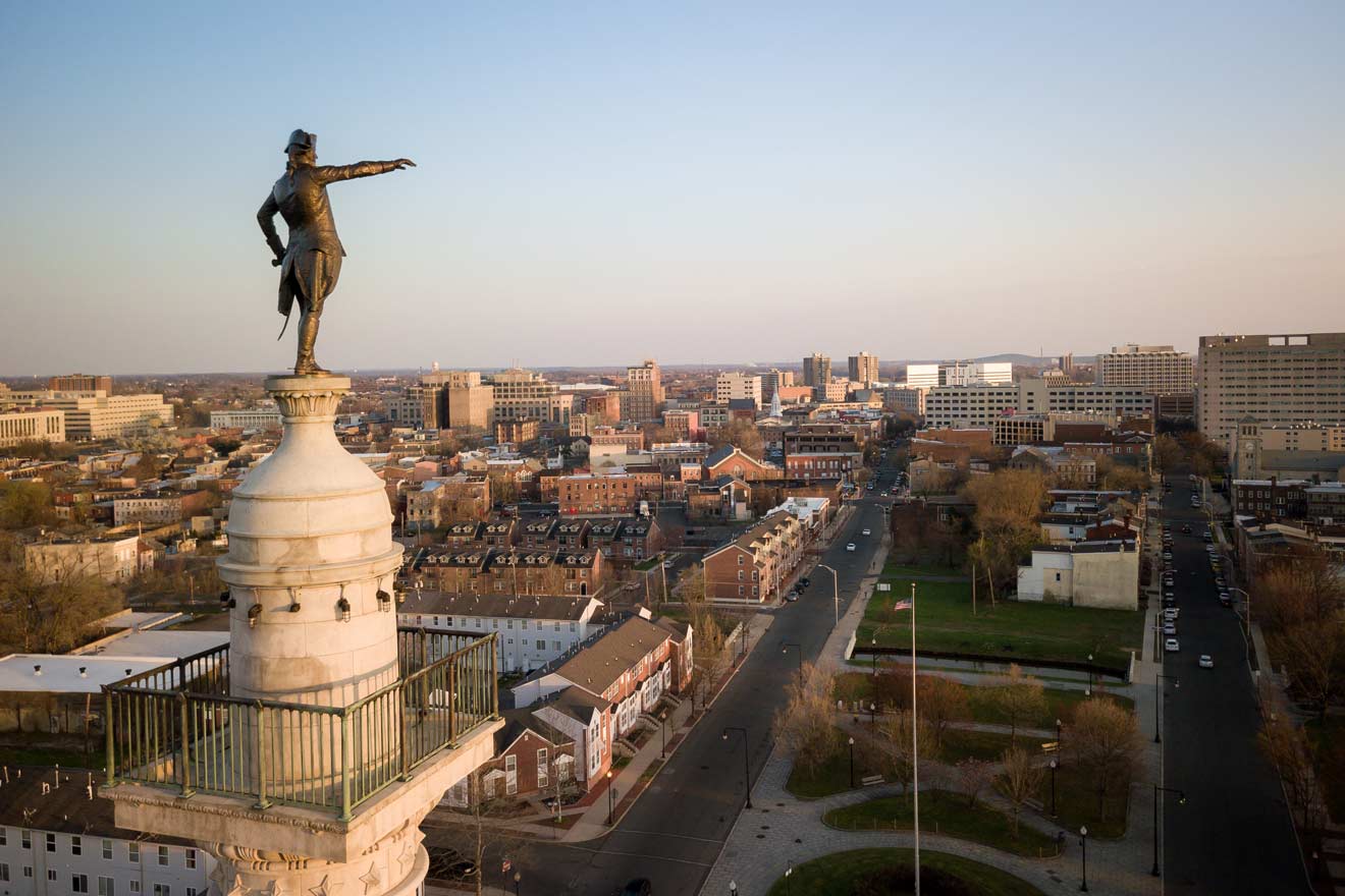 aerial view of Trenton New Jersey