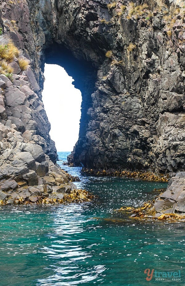 cliffs in the water