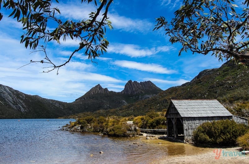 a lake surrounded by mountains