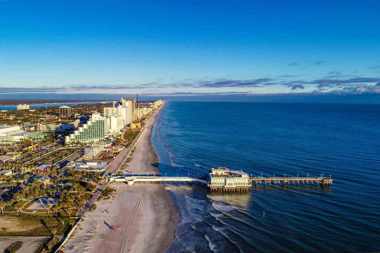 aerial view over Daytona beach