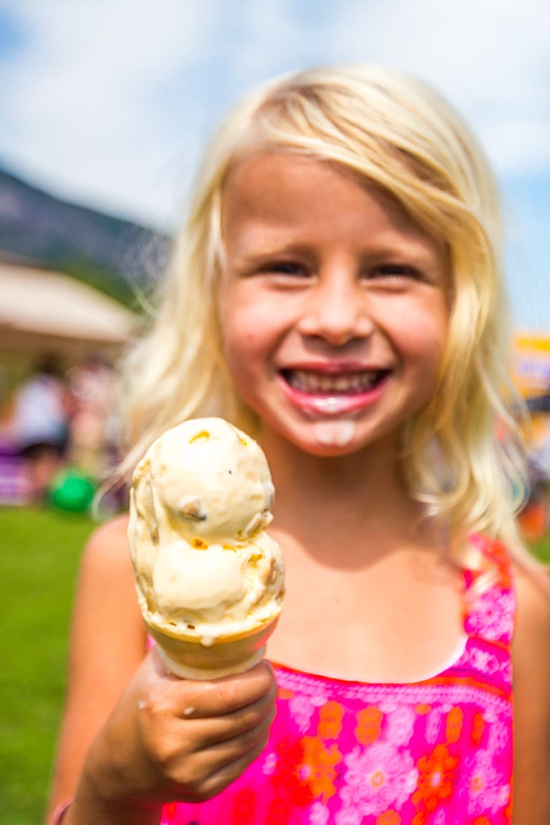 girl holding an ice cream cone