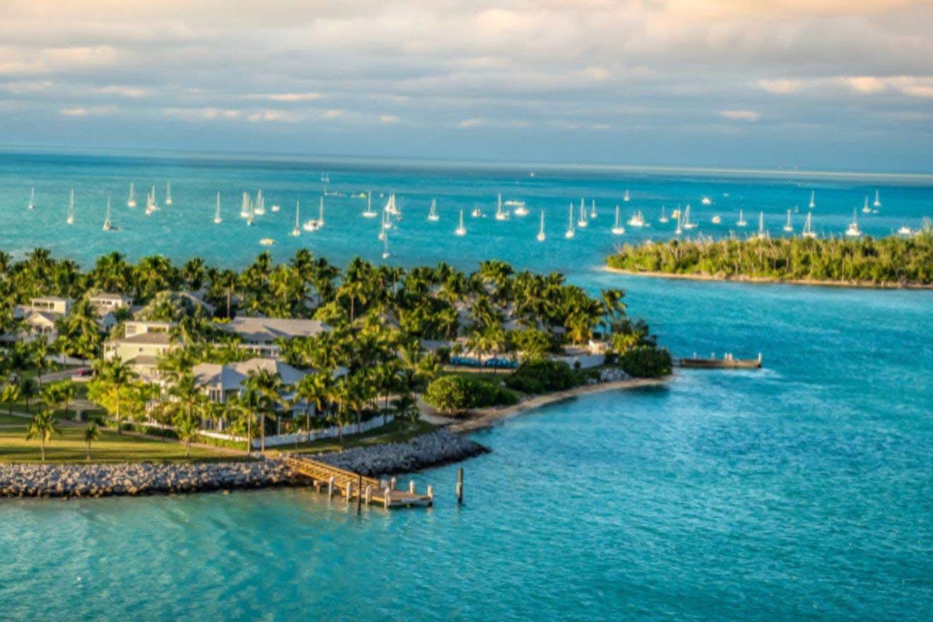 aerial view over Florida Keys