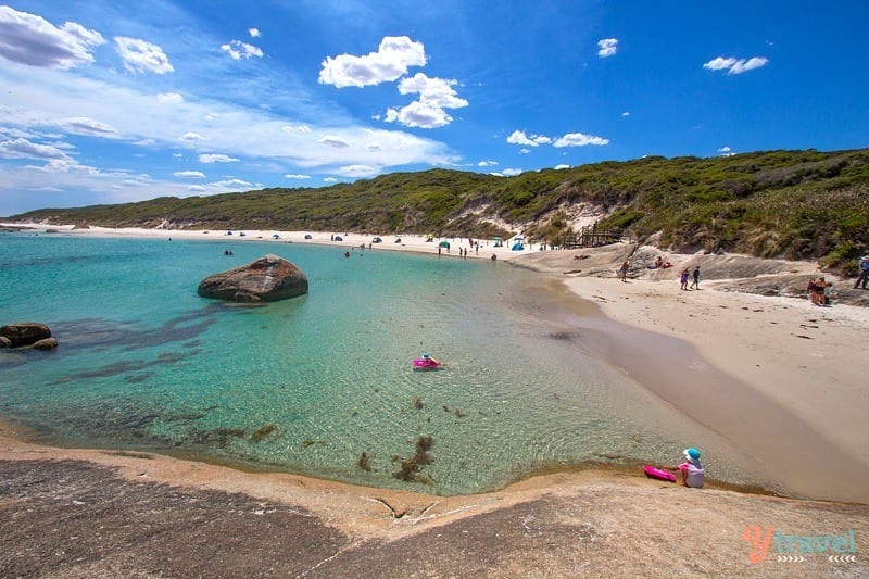 crystal clear water on white sand beach Greens Pool,