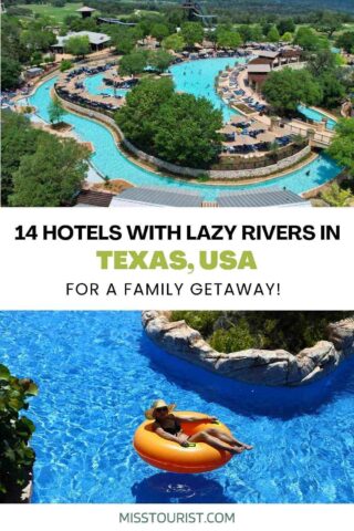 aerial view over a lazy river and a person enjoying the water 