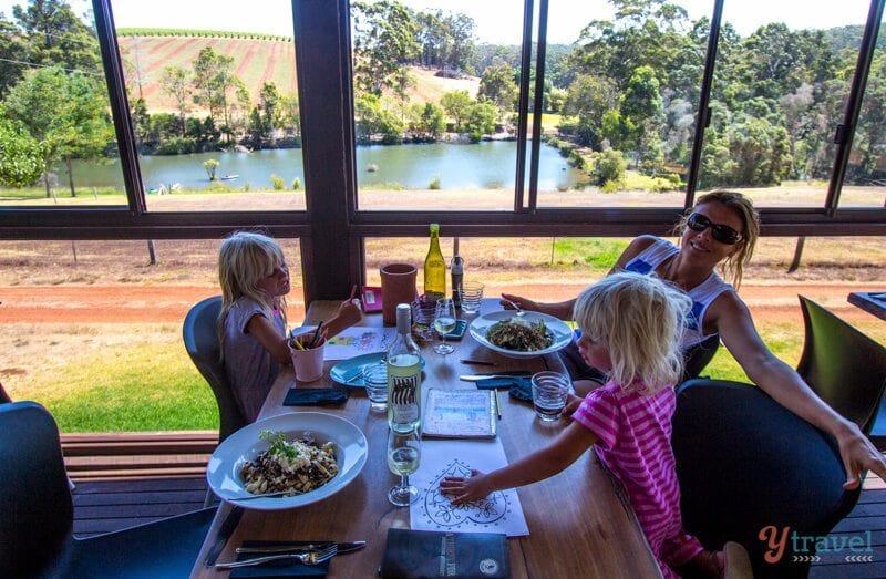 people sitting at a restaurant table