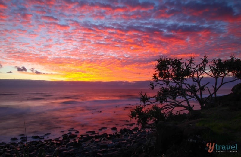 sky pink from sunset