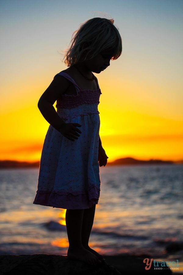 Sunset silhouette at Rainbow Bay, Gold Coast, Australia