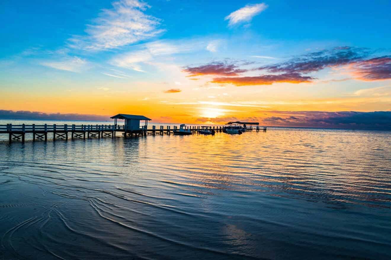 sunset at Islamorada and pier view