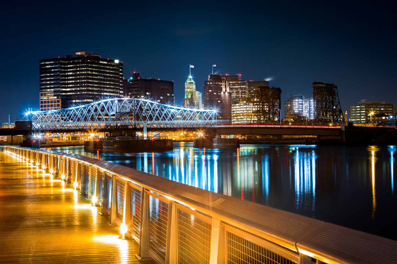 Jackson street bridge New Jersey at night