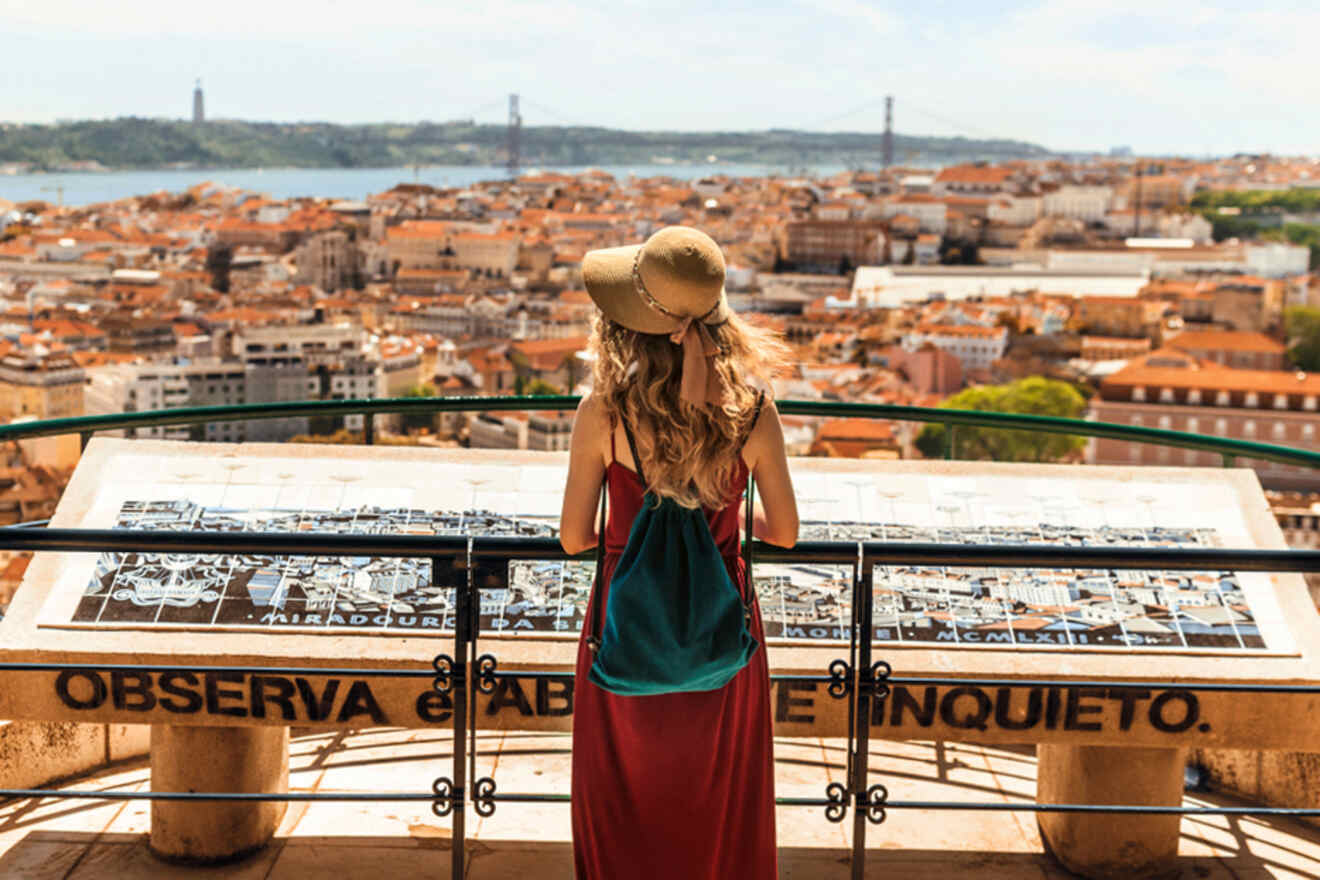 woman watching Lisbon view 